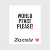 世界の平和は白い黒の赤の戦争の抗議を願う シール (シート)