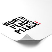 世界の平和は白い黒の赤の戦争の抗議を願う ポスター (角)