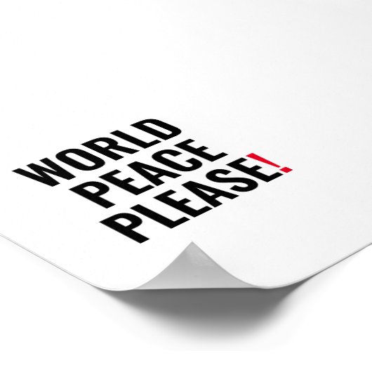 世界の平和は白い黒の赤の戦争の抗議を願う ポスター (角)