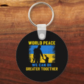 世界の平和素晴らし共に立つ キーホルダー (正面)