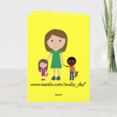 世界の幼稚園最高の先生かわいい漫画 サンキューカード (裏面)