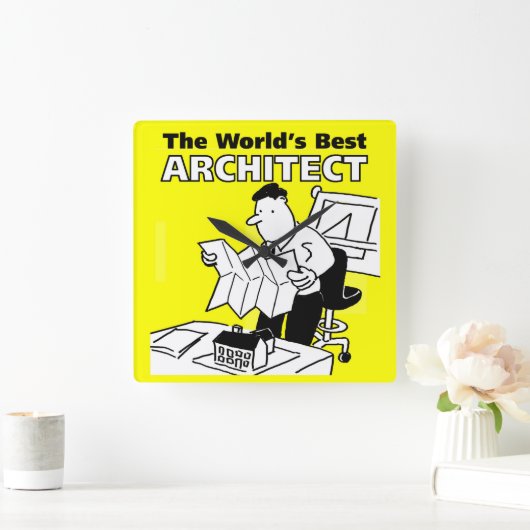 世界の建築最高の家 スクエア壁時計 (ホーム)