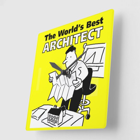 世界の建築最高の家 スクエア壁時計 (傾斜)