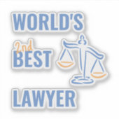 世界の弁護士最高の。同僚ギフトアイディア。弁護士 シール (正面)