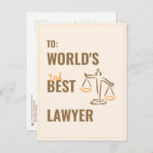 世界の弁護士最高の。同僚ギフトアイディア。弁護士 ポストカード (正面/裏面)