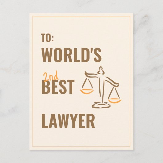 世界の弁護士最高の。同僚ギフトアイディア。弁護士 ポストカード (正面)