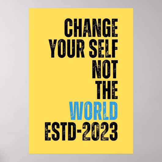 世界の引用文ではなく自分を変えやる気を起こさせるる ポスター (正面)