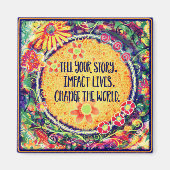 世界の引用文を変感動的更かわいらし マグネット (正面)