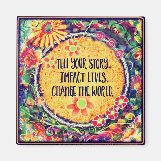 世界の引用文を変感動的更かわいらし マグネット (正面)