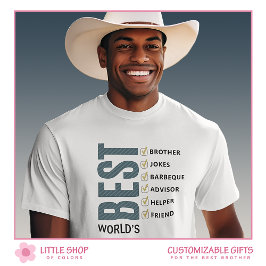 世界の弟の最高のチェックリストパーソナライズされた Tシャツ