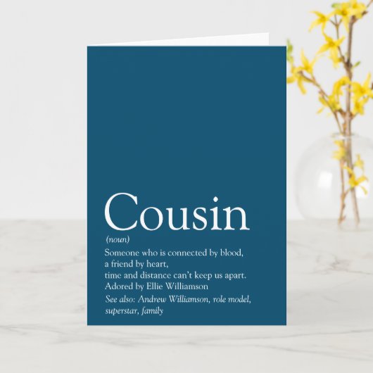 世界の従姉妹最高のの定義が青 カード (黄色い花)