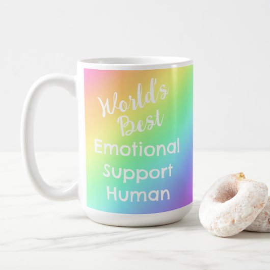 世界の心最高の的支えに人間の虹 コーヒーマグカップ (ドーナツ)