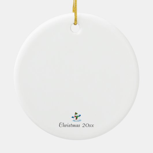 世界の息子最高の雪だるまクリスマス セラミックオーナメント (裏面)