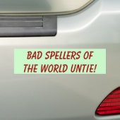 世界の悪いSpellersは解けます! バンパーステッカー (車上)