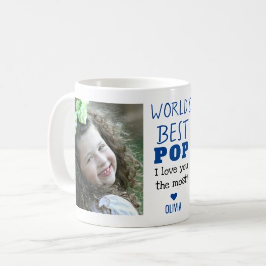 世界の愛よ最高のり2ポップ・アートの写真コラージュ コーヒーマグカップ (正面左)