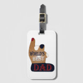 世界の愛国最高のパパ ラゲッジタグ (正面縦)