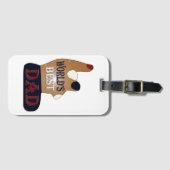 世界の愛国最高のパパ ラゲッジタグ (正面横)