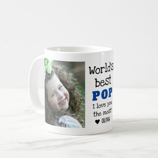 世界の愛最高のする2枚の写真 コーヒーマグカップ (正面左)