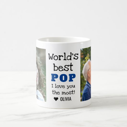 世界の愛最高のする2枚の写真 コーヒーマグカップ (中央)