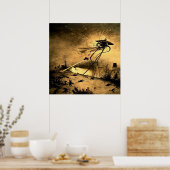 世界の戦争H GウェルズSF ポスター (キッチン)