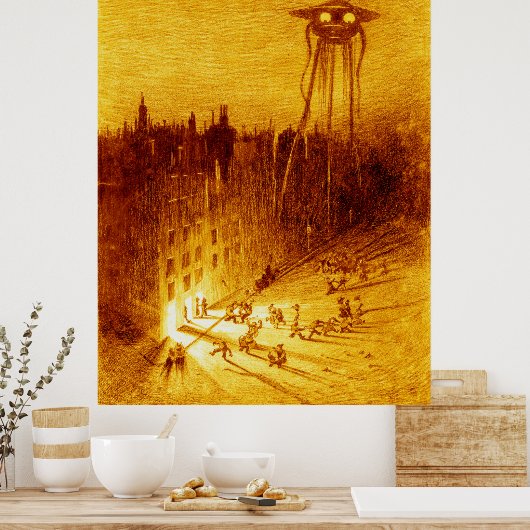 世界の戦争H G Wells Alvim Corera 1906 ポスター (キッチン)