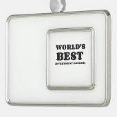 世界の投最高の資銀行家 シルバープレートフレームオーナメント (左)