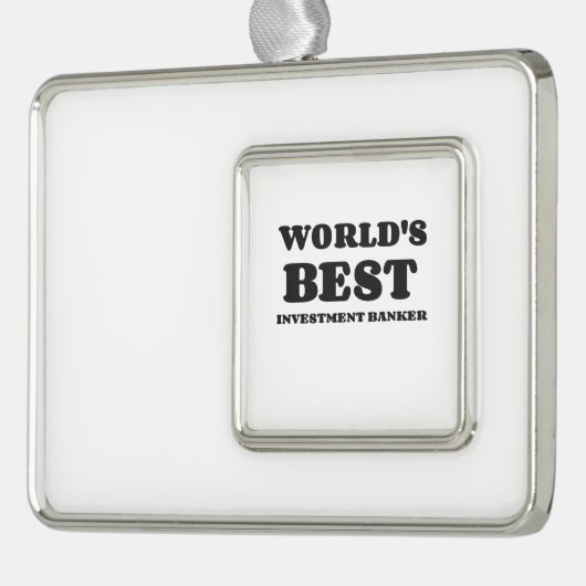 世界の投最高の資銀行家 シルバープレートフレームオーナメント (左)