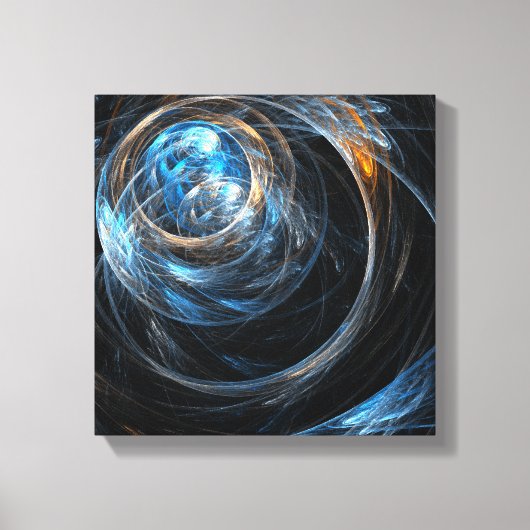 世界の抽象芸術アートブラック&ホワイト キャンバスプリント (正面)