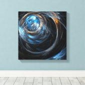 世界の抽象芸術アートブラック&ホワイト キャンバスプリント (インサイチュ (ウッドフロア))