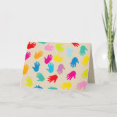 世界の挨拶状のまわりの手 カード (正面)