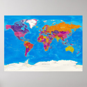 世界の政治地図 ポスター
