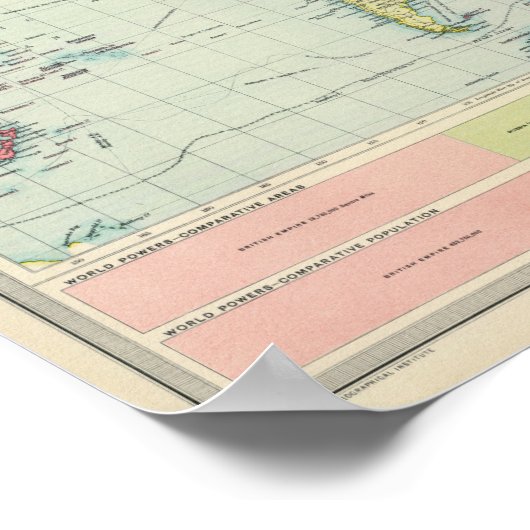 世界の政治地図 ポスター (角)