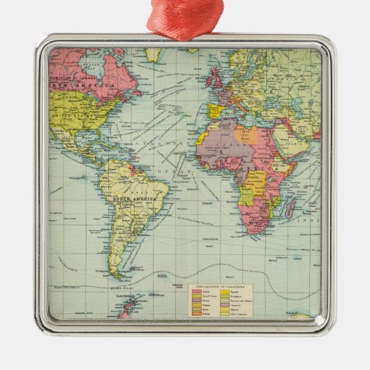 世界の政治地図 メタルオーナメント (正面)