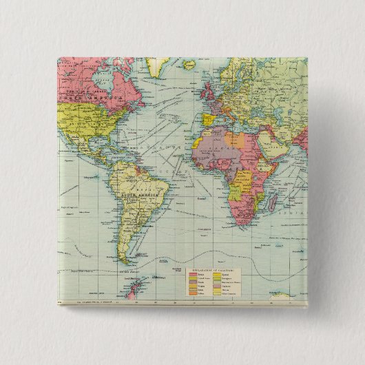 世界の政治地図 缶バッジ (正面)