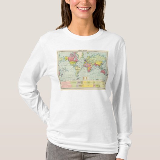 世界の政治地図 Tシャツ (正面)