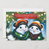 世界の救い主聖なる書物、 経典かわいいネズミアート シーズンカード (正面)