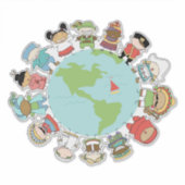 世界の教え子ども シール (正面)