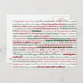 世界の文字デザインな郵便はがきのまわりのクリスマス シーズンポストカード (正面/裏面)