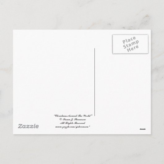 世界の文字デザインな郵便はがきのまわりのクリスマス シーズンポストカード (裏面)