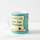 世界の新最高の車販売員。 コーヒーマグカップ (正面左)
