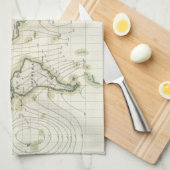 世界の方位角 キッチンタオル (四つ折り)
