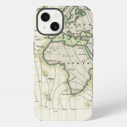 世界の方位角 iPhoneケース (裏面)