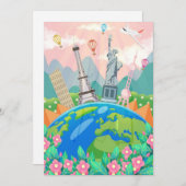 世界の旅のアート 世界を旅する シーズンカード (正面/裏面)