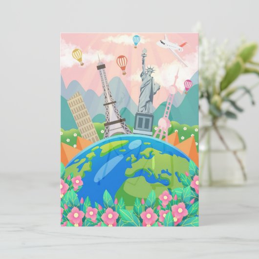 世界の旅のアート 世界を旅する シーズンカード