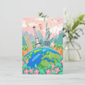 世界の旅のアート 招待状 (スタンド正面)