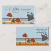 世界の旅行代理店の休暇の夏のビーチ 名刺 (正面/裏面)