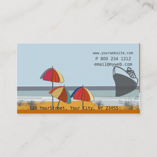 世界の旅行代理店の休暇の夏のビーチ 名刺 (裏面)