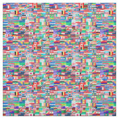 世界の旗のコラージュ ファブリック (見本)