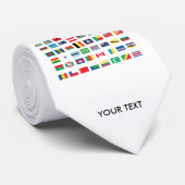 世界の旗のタイ ネクタイ (ロール)