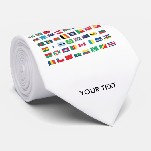 世界の旗のタイ ネクタイ (ロール)